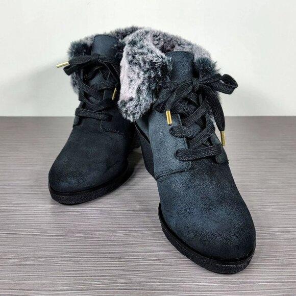 Cole Haan Coralie Wedge Bootie, Black Waterproof Suede, Womens Size 8 & 10 B - Picture 5 of 10